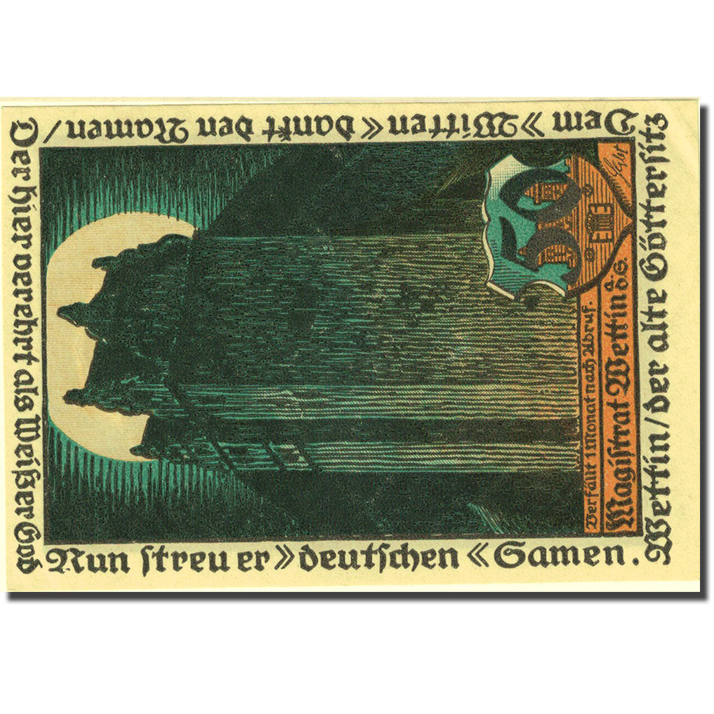 Banknote, Germany, Wettin, 50 Pfennig, arbre, 1921, UNC(63), Mehl:1421.1b
