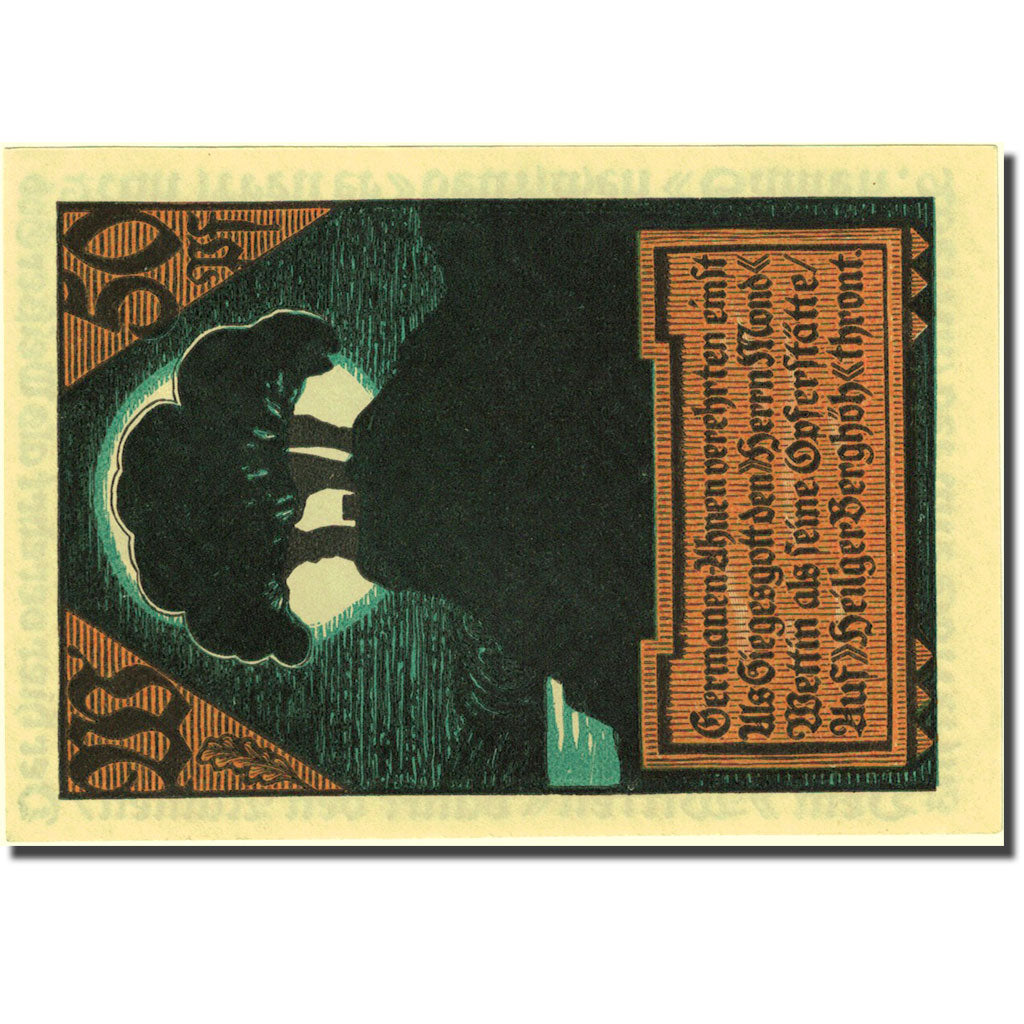 Banknote, Germany, Wettin, 50 Pfennig, arbre, 1921, UNC(63), Mehl:1421.1b