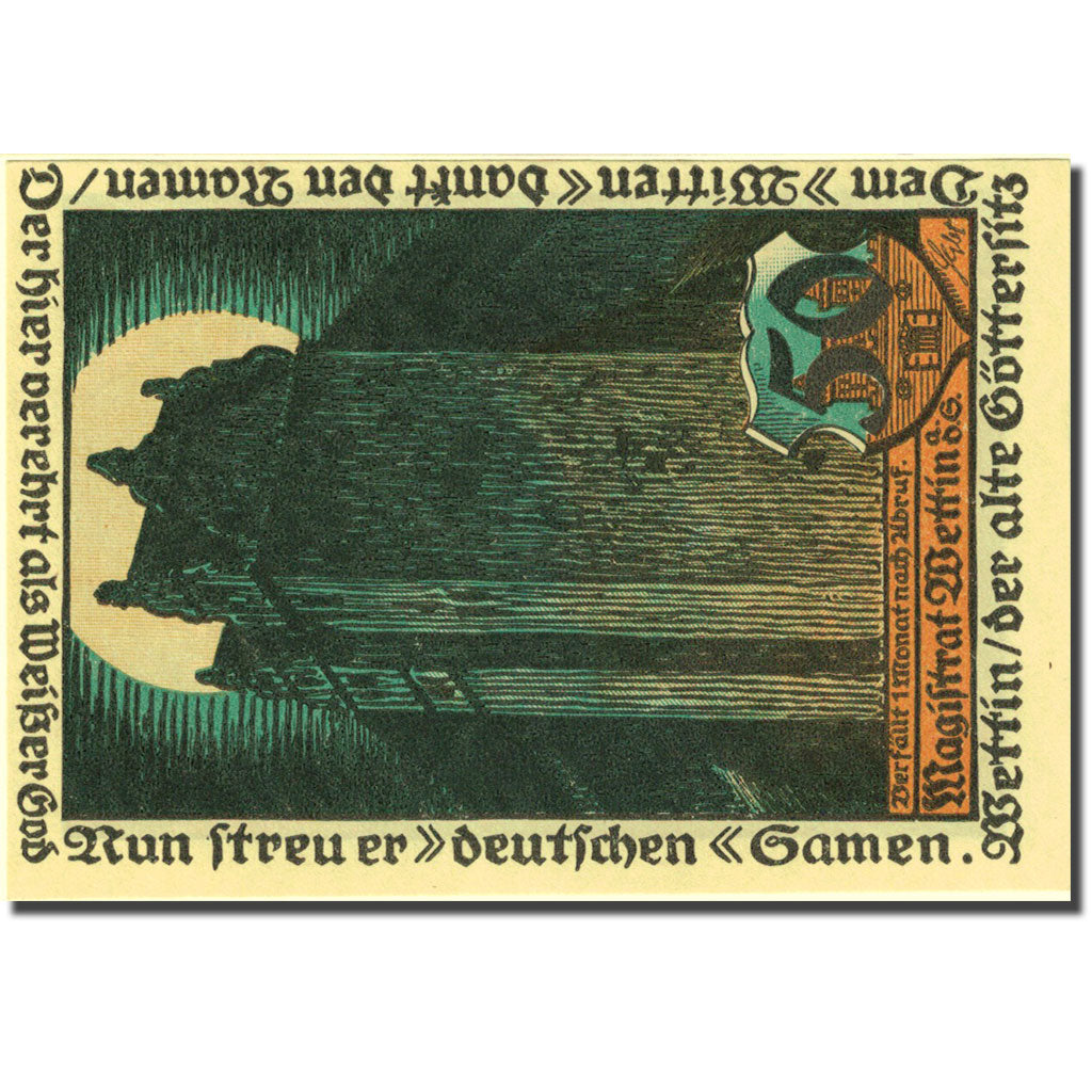 Billet, Allemagne, Wettin, 50 Pfennig, personnage, 1921, SPL, Mehl:1421.1b