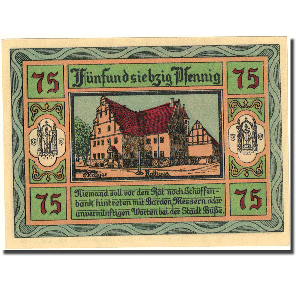 Banconote, Germania, Aken, 75 Pfennig, mairie, 1921, SPL, Mehl:8.2a