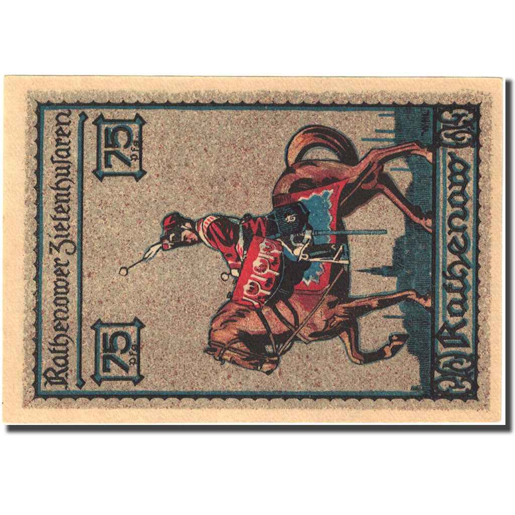 Geldschein, Deutschland, Rathenow 75 Pfennig, cavalier 1, 1921, UNZ- Mehl:1099.2