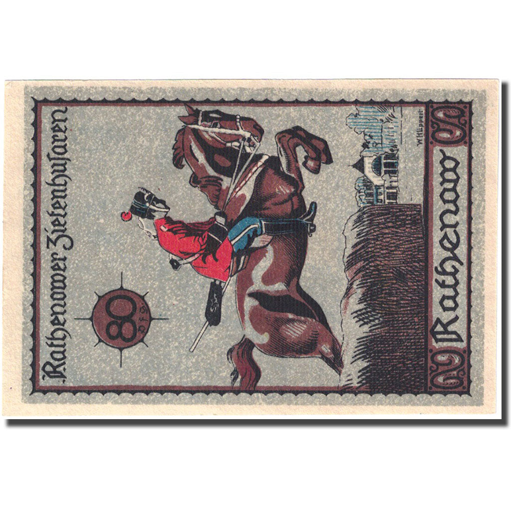 Banconote, Germania, Rathenow, 80 Pfennig, cavalier 2, 1921, SPL, Mehl:1099.2