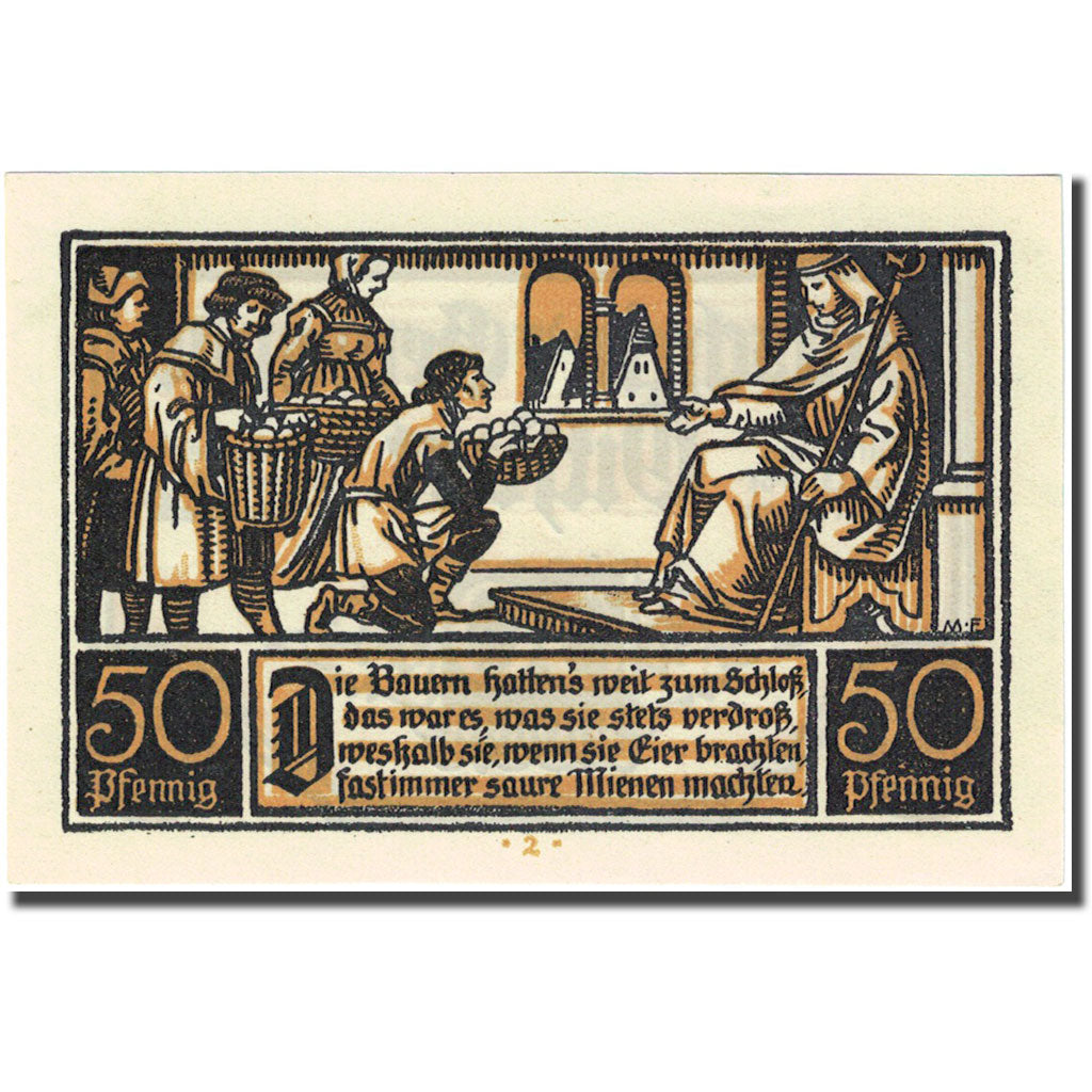 Billet, Allemagne, Ditfurt, 50 Pfennig, personnage 1, 1921 SPL Mehl:275.2