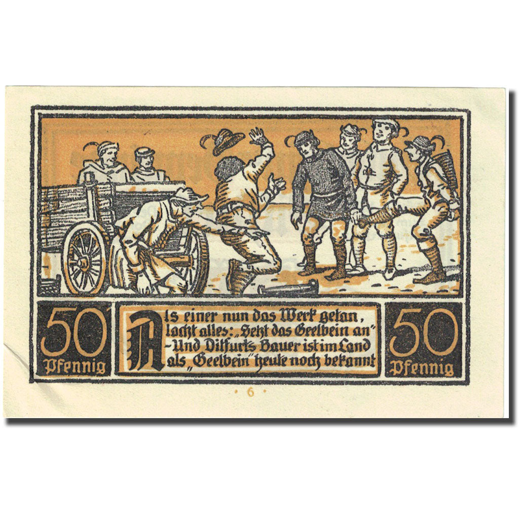 Banconote, Germania, Ditfurt, 50 Pfennig, personnage 3, 1921 SPL- Mehl:275.2