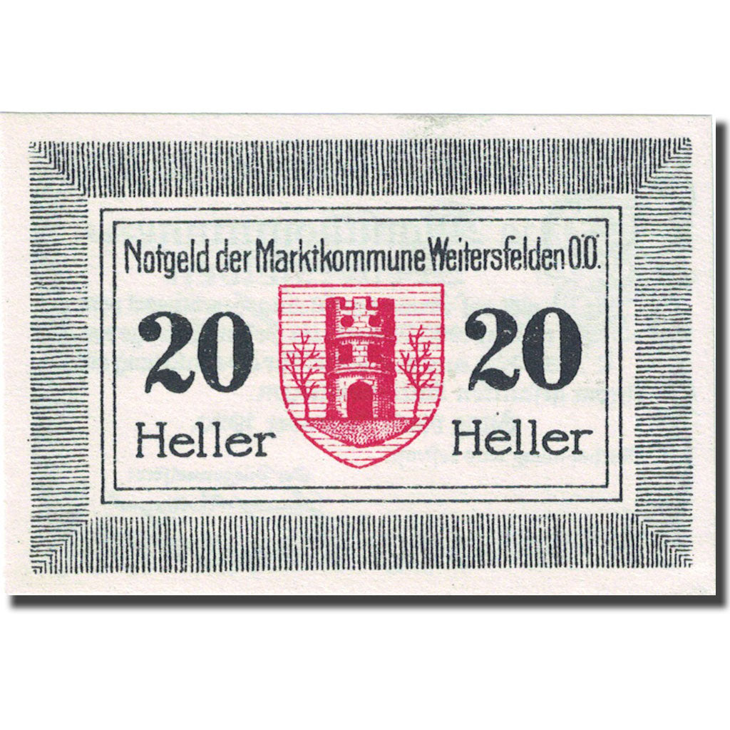 Banconote, Austria, Weitersfelden, 20 Heller, Blason, 1920 SPL Mehl:FS 1164a
