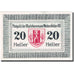 Banconote, Austria, Weitersfelden, 20 Heller, Blason, 1920 SPL Mehl:FS 1164a