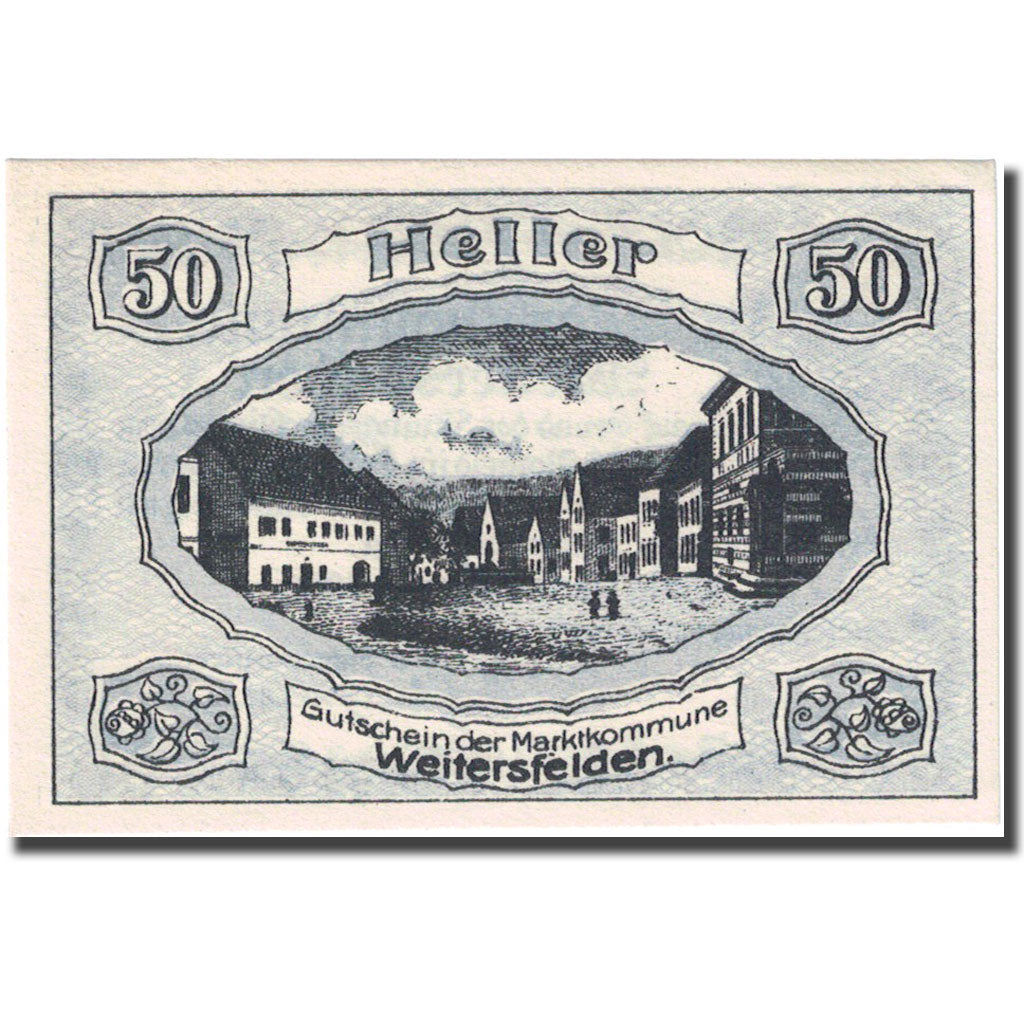 Banconote, Austria, Weitersfelden, 50 Heller, village, 1920 SPL Mehl:FS 1164a