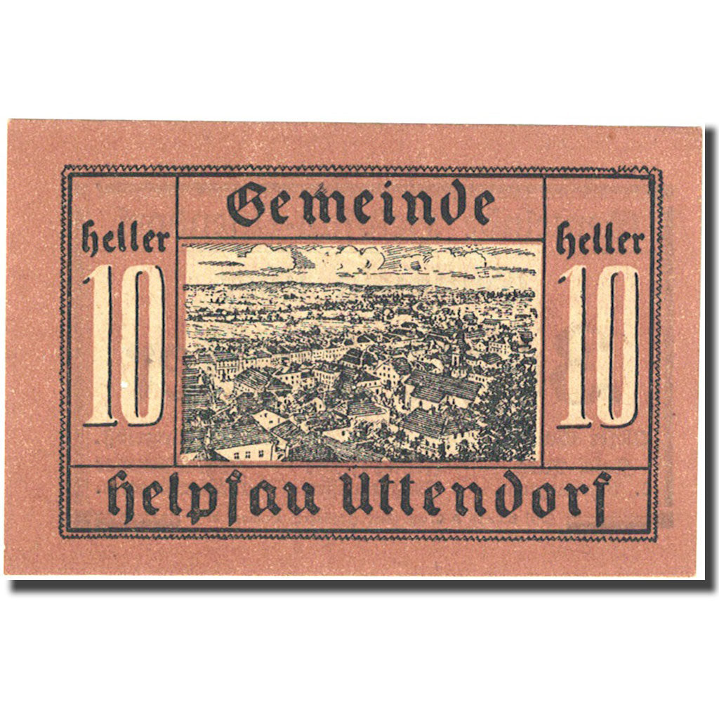 Banconote, Austria, Helpfau, 10 Heller, village, 1920 SPL Mehl:3651a