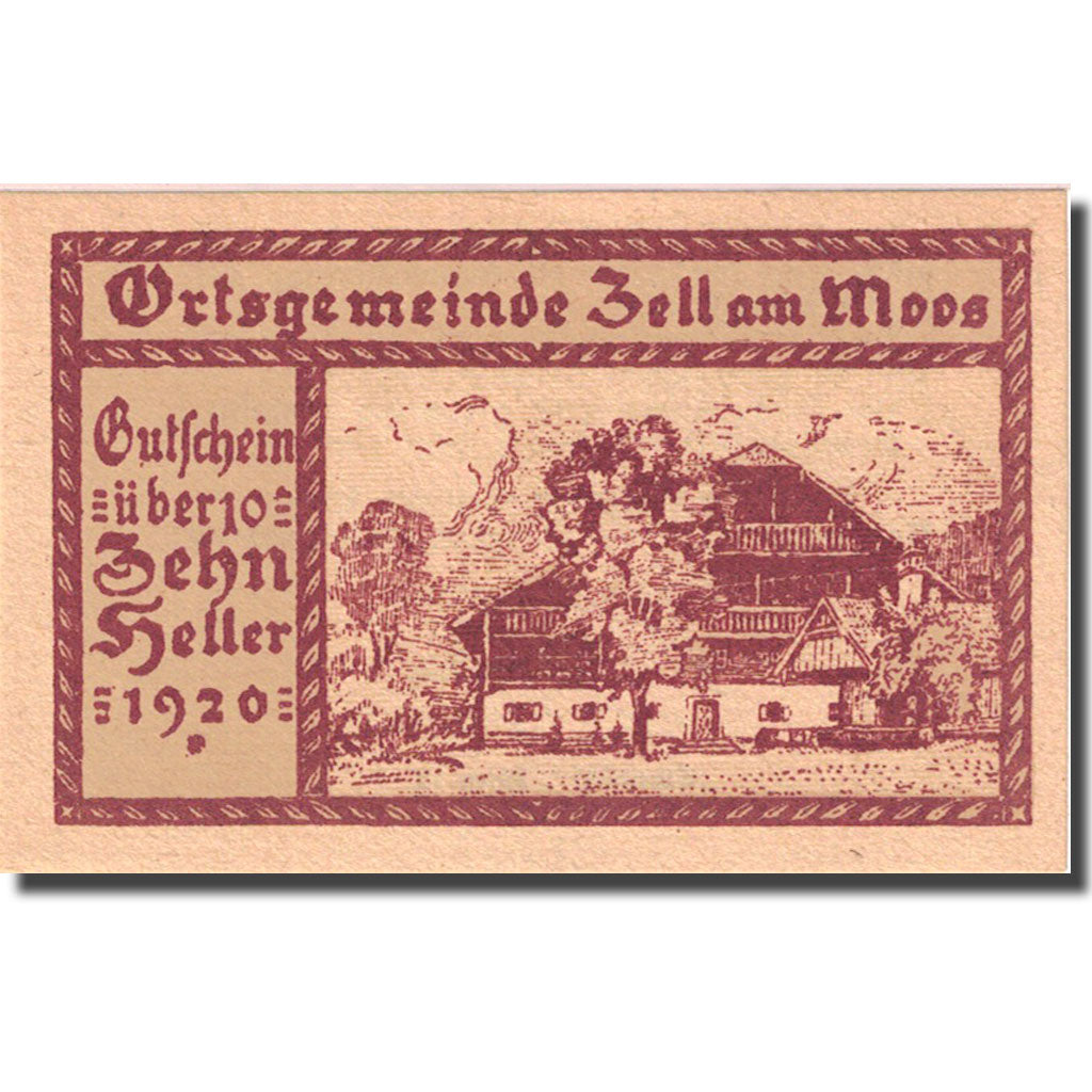 Banconote, Austria, Zell am Moos, 10 Heller chalet 1920-12-31, SPL, Mehl:FS 1268
