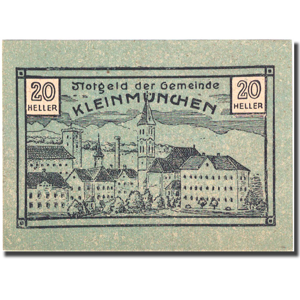 Banknote, Austria, Kleinmünchen, 20 Heller, Eglise, 1920 UNC(63) Mehl:FS 456a