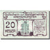 Nota, Áustria, Kremsmünster, 20 Heller 1920 AU(55-58) green Mehl:FS 476Ia