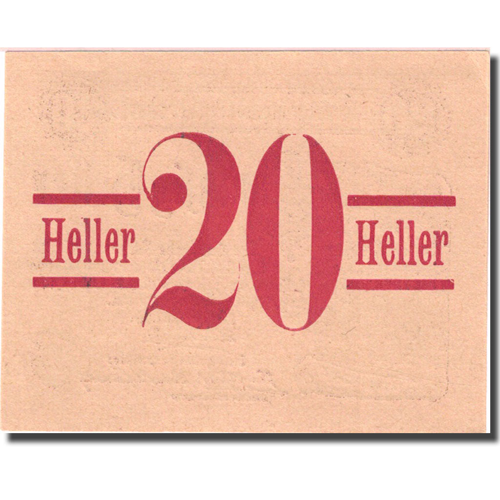 Banconote, Austria, Purkersdorf, 20 Heller, Monument, 1920 SPL red Mehl:FS 801b