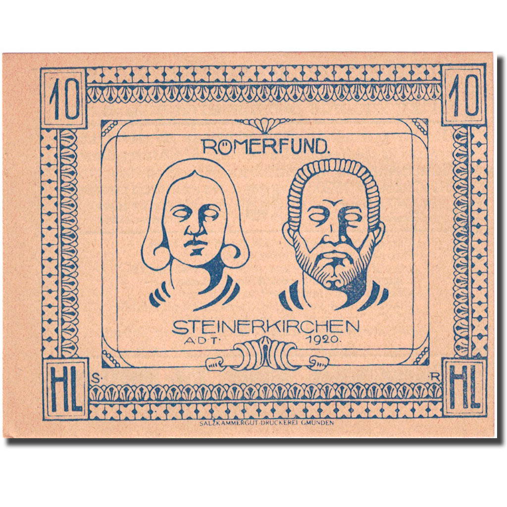 Banconote, Austria, Steinerkirchen 10 Heller personnage 1920 SPL Mehl:FS 1029IIa