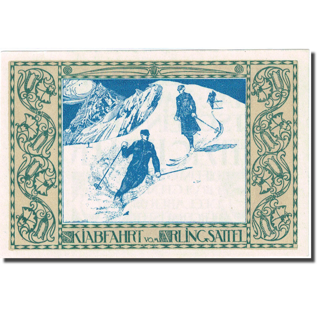 Billet, Autriche, Spital, 80 Heller, skieur, 1920 SPL Mehl:FS 1007IIa