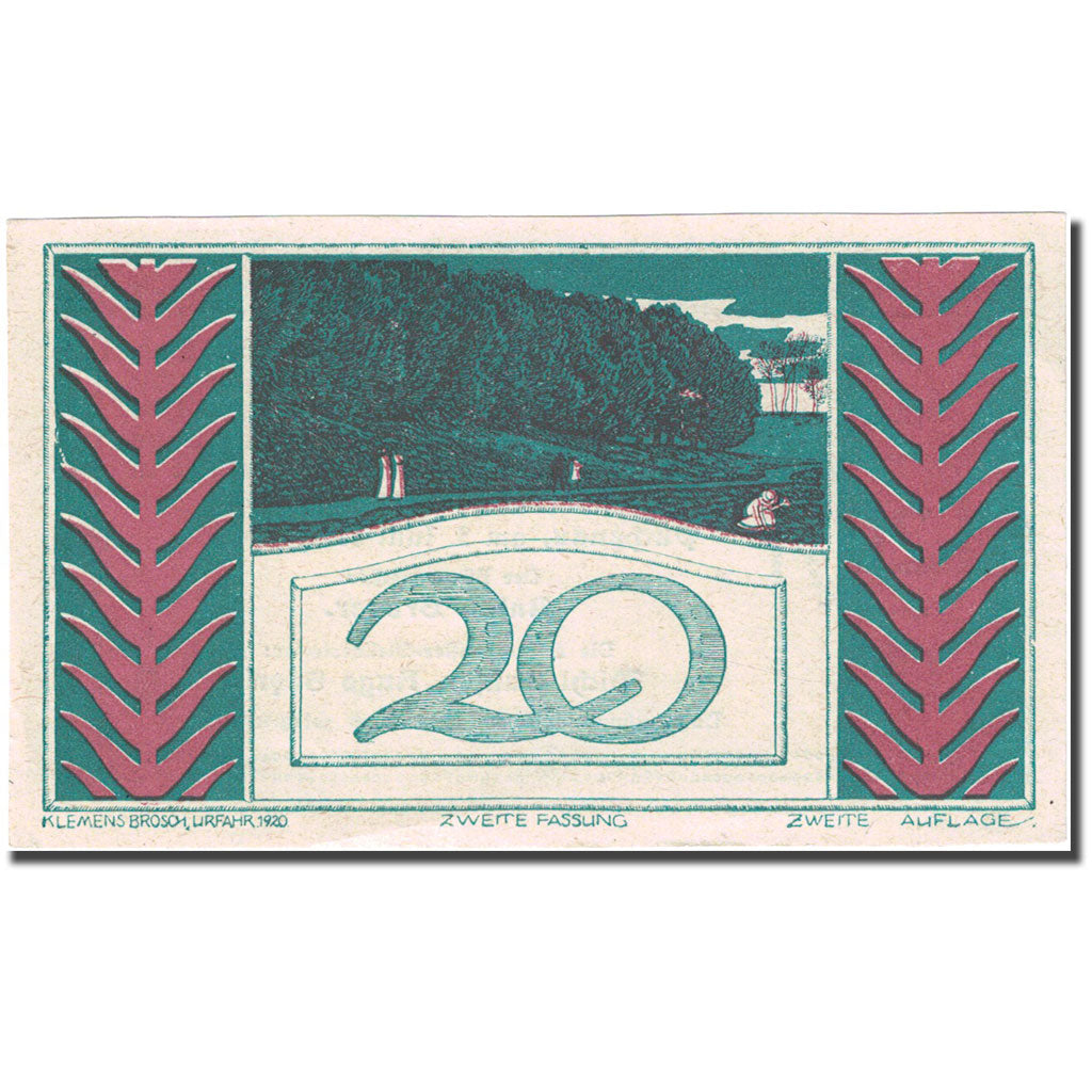 Banknot, Austria, Puchenau, 20 Heller, Foret, 1920, 1920-12-31, AU(55-58)