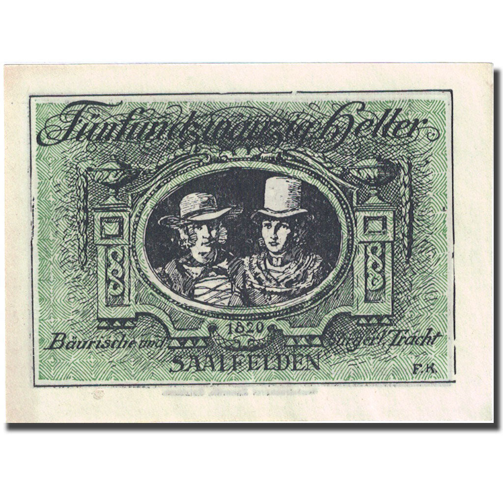 Banconote, Austria, Saalfelden, 25 Heller, montagne, 1920 SPL- Mehl:FS 859b