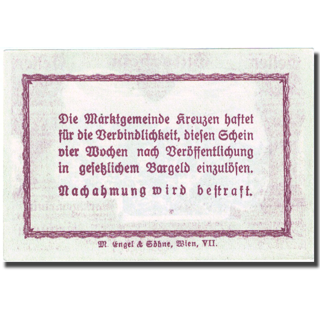 Banconote, Austria, Kreuzen, 20 Heller, château, 1920, SPL Mehl:FS 479a