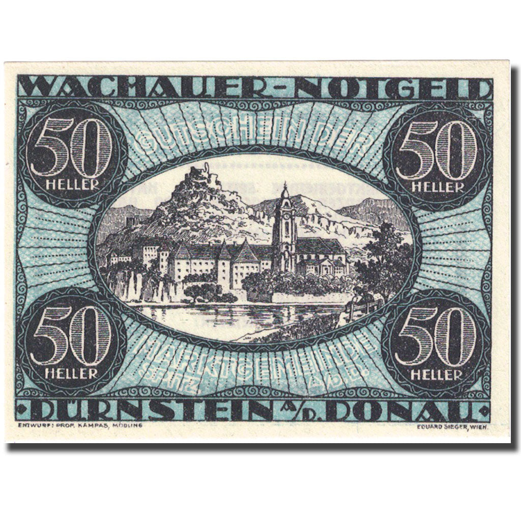 Banconote, Austria Durnstein a d Donau 50 Heller 1920 SPL blue Mehl:1122.3IIa