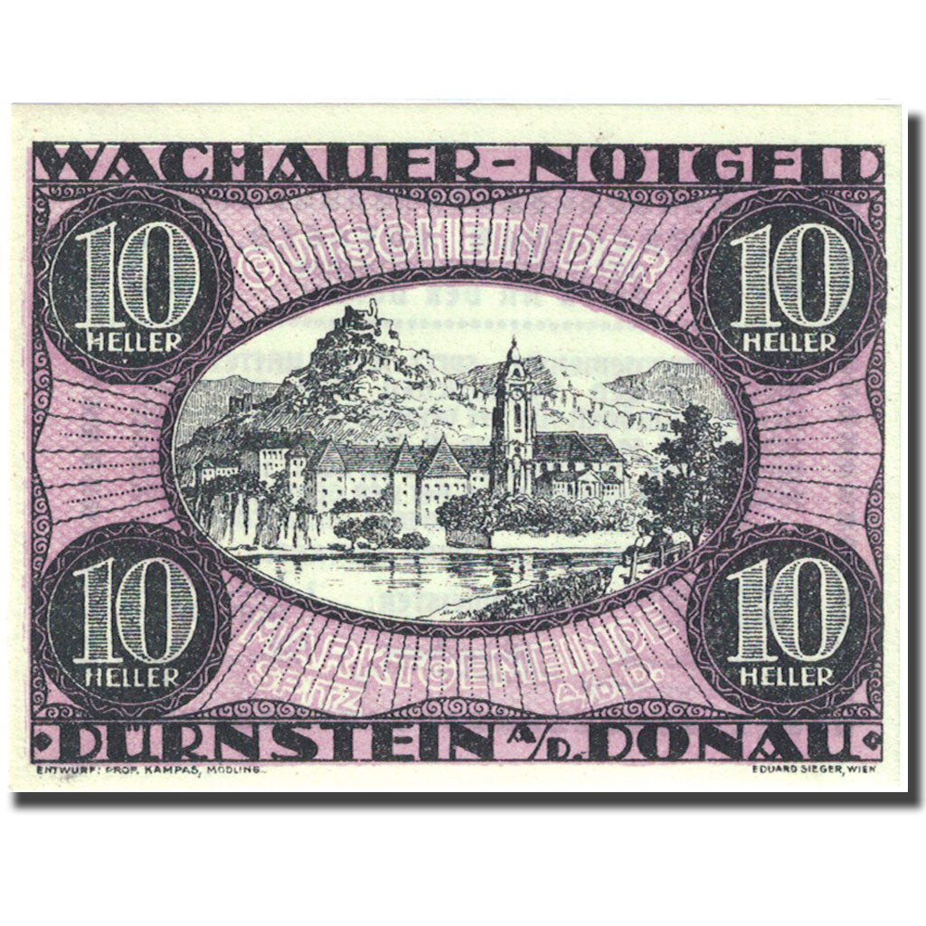 Banconote Austria Durnstein a d Donau 10 Heller 1920 SPL lila Mehl:FS 1122.3IIc