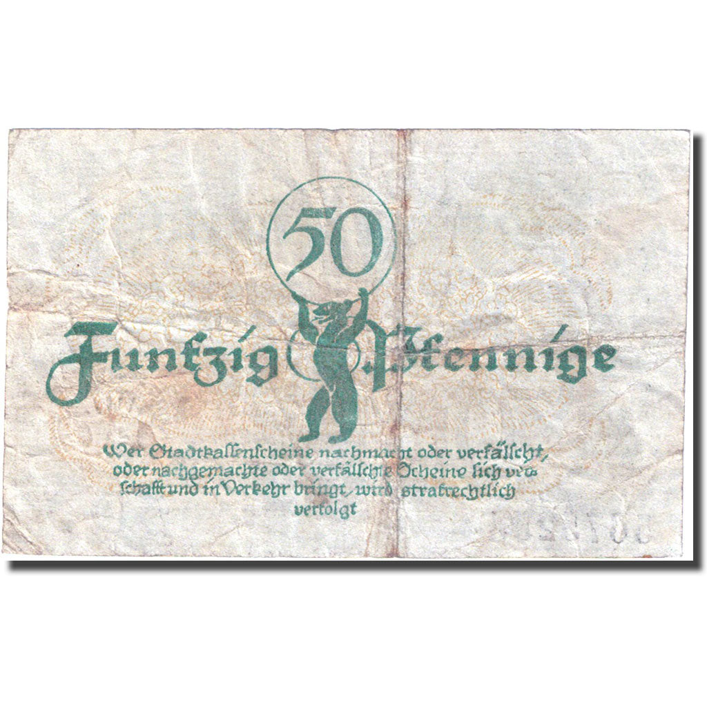 Geldschein, Deutschland, Berlin, 50 Pfennig, ours, 1920-01-30, S Mehl:B27.2b