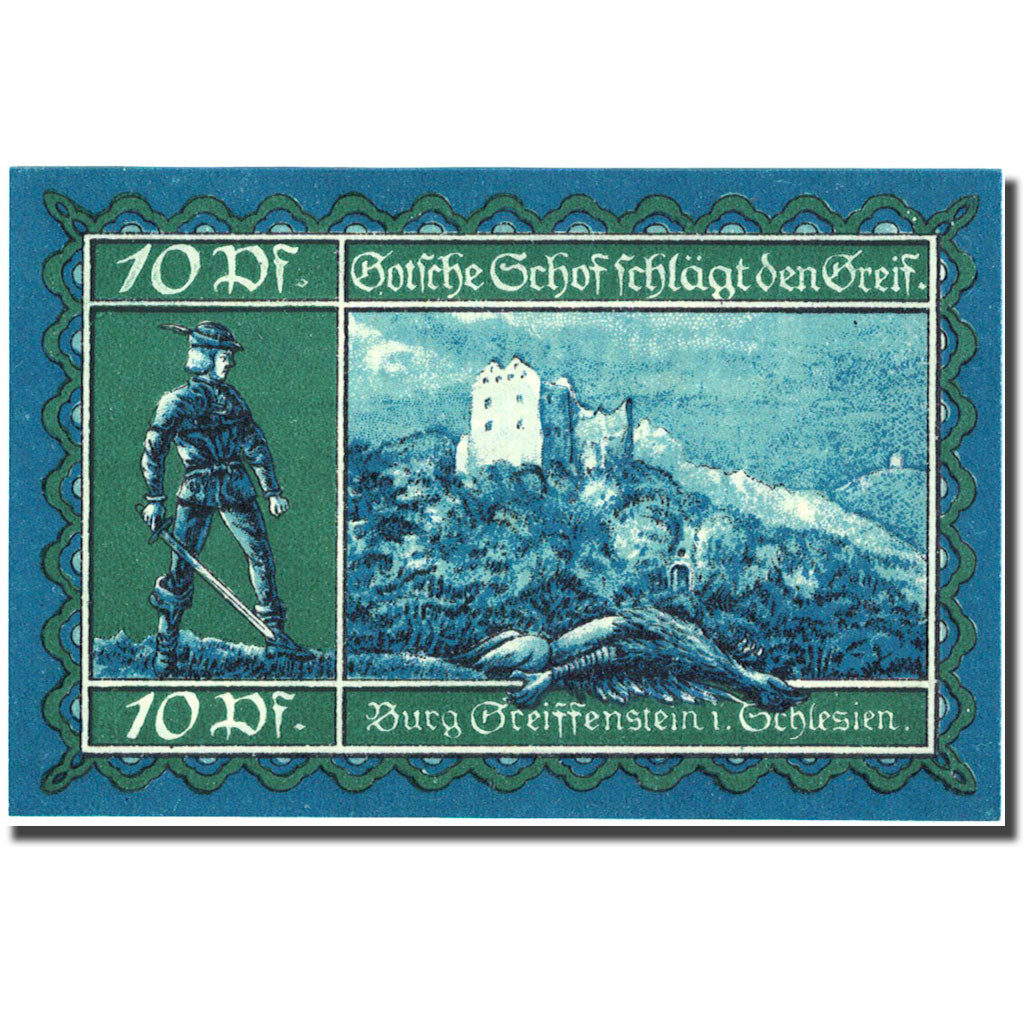 Banconote, Germania, Greiffenberg, 10 Pfennig, ruine, 1920 SPL+ Mehl:470.1