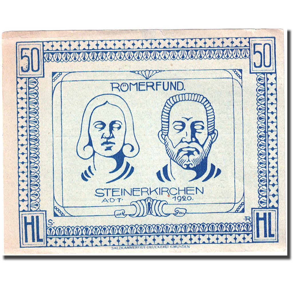 Banconote Austria Steinerkirchen 50 Heller personnage 1920 SPL- Mehl:FS1029IIa