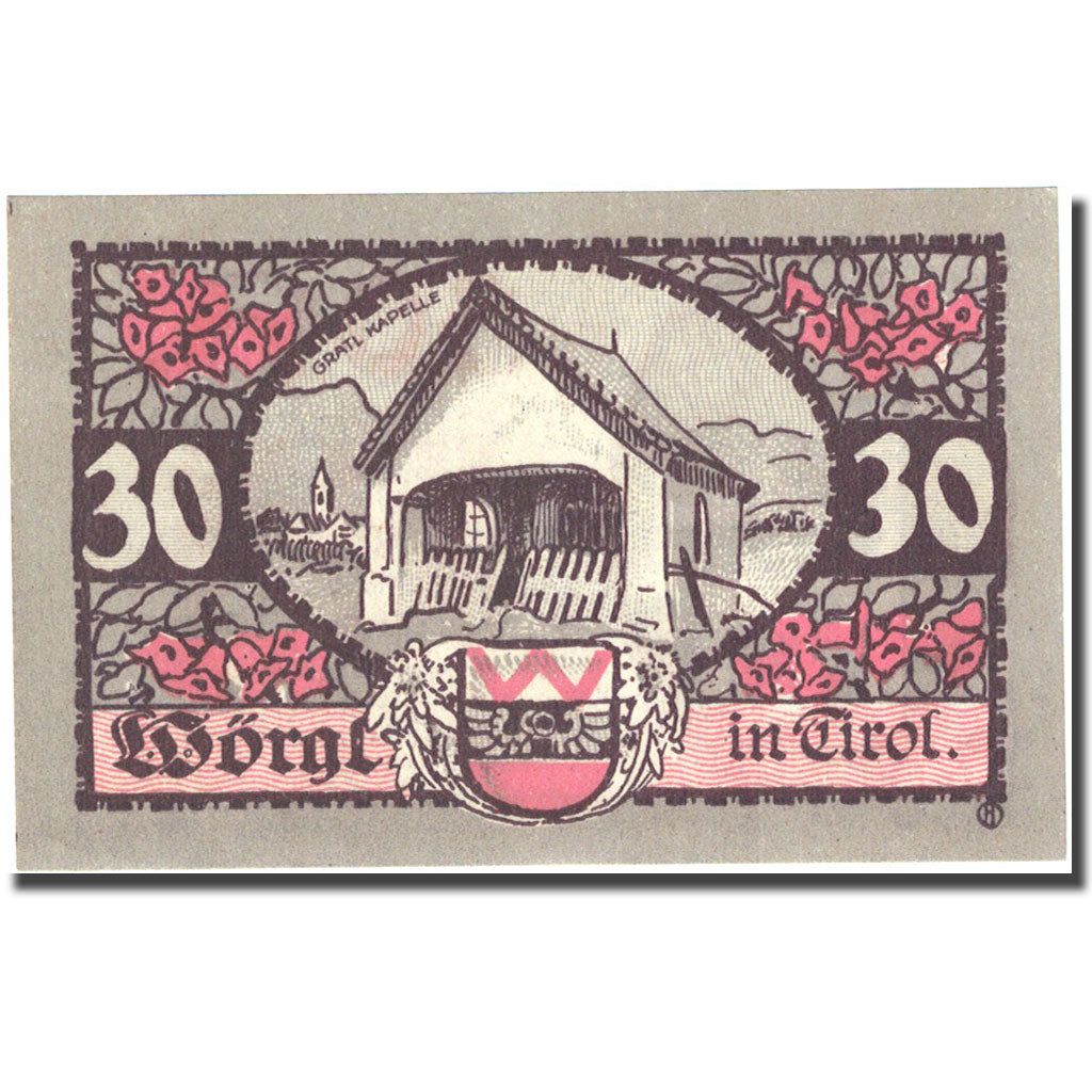 Banconote, Austria, Worgl, 30 Heller, Eglise, 1920 SPL Mehl:FS 1252b