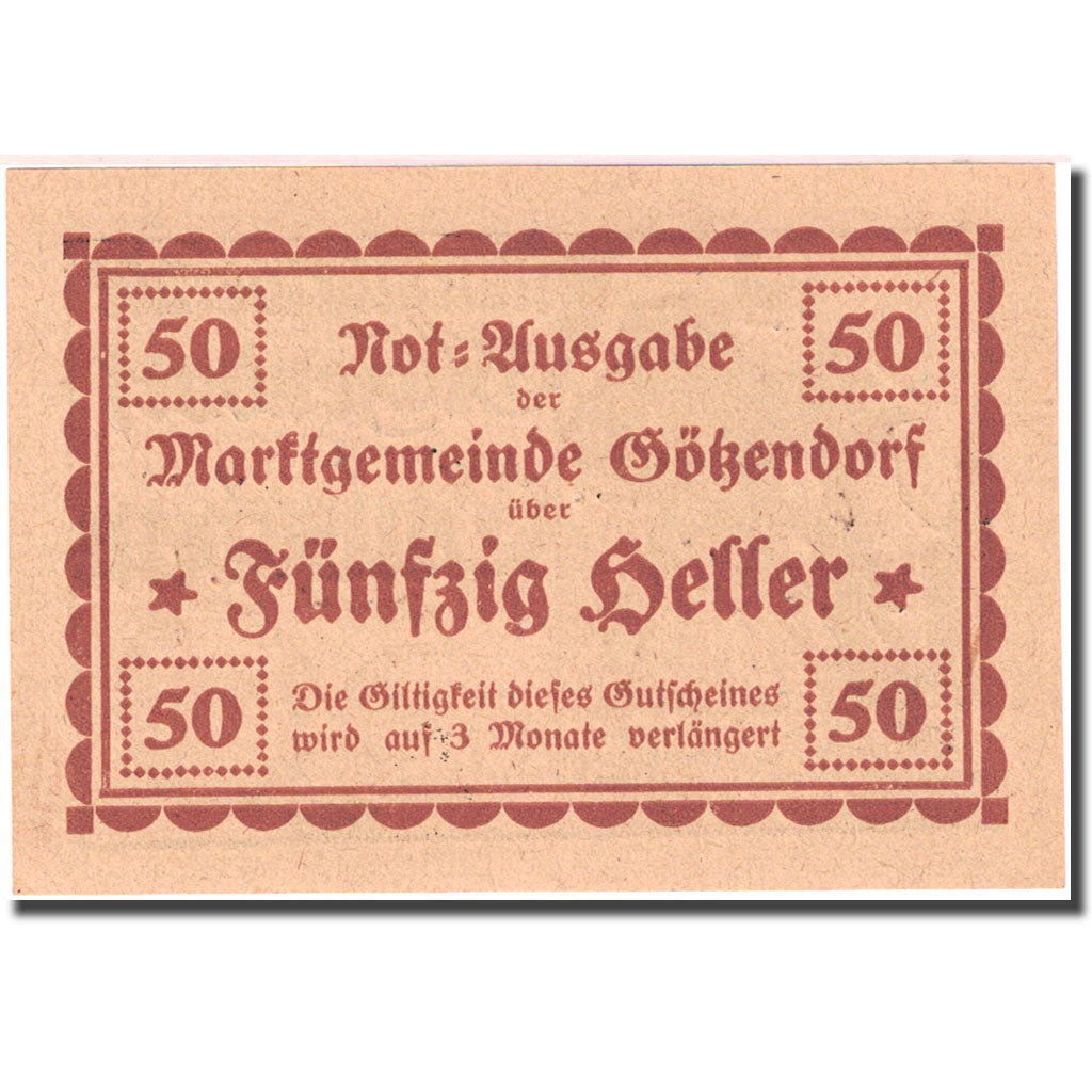 Geldschein Österreich Rot 50 Heller personnage 2, 1920 UNZ- braun Mehl:FS246IId