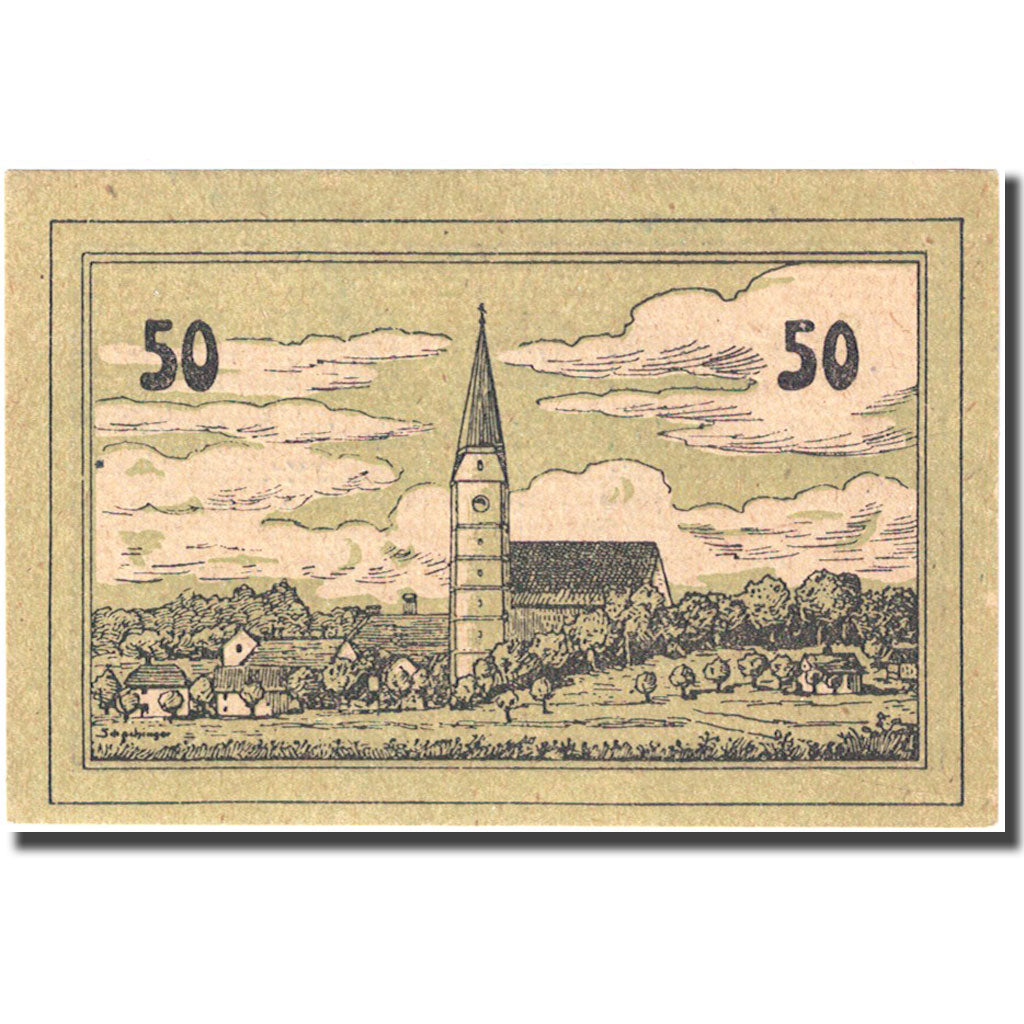 Banconote, Austria, Neukirchen, 50 Heller, Eglise, 1920, SPL, Mehl:FS 656a