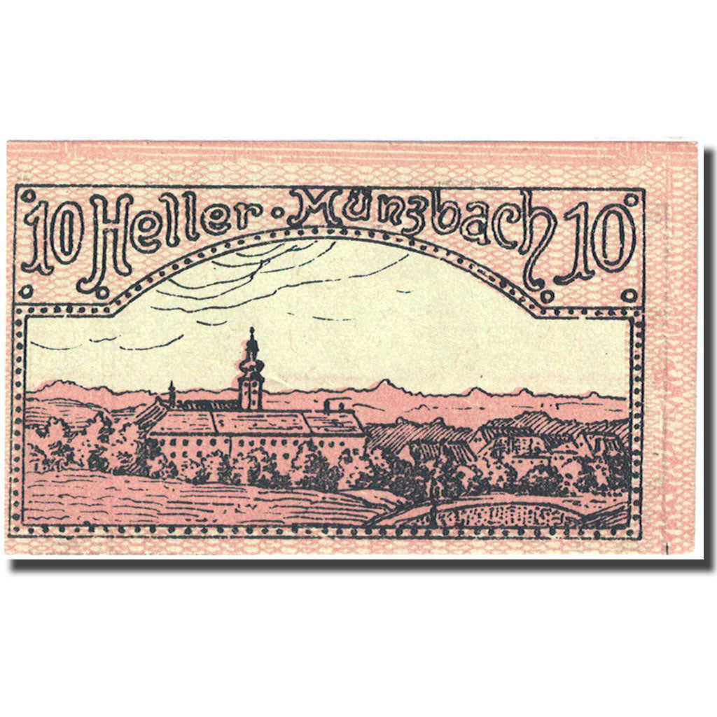 Banconote, Austria, Munzbach, 10 Heller, Eglise, 1920 SPL Mehl:FS636I