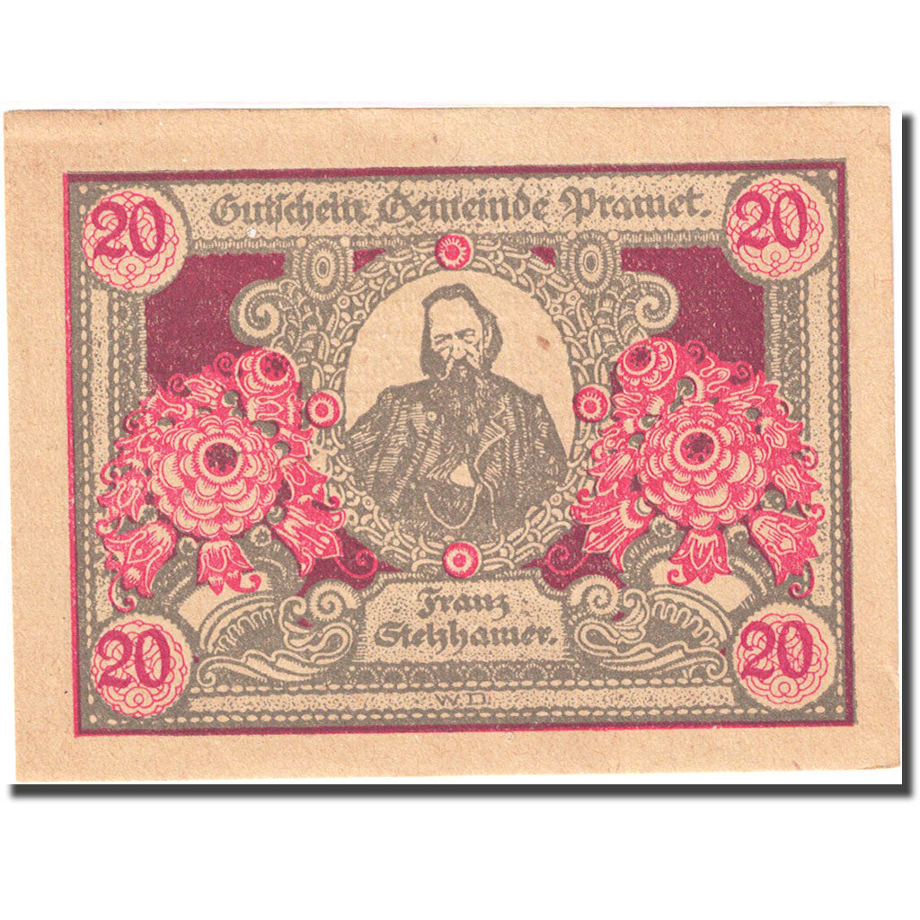 Banknot, Austria, Pramet, 20 Heller, personnage 1, 1920, 1920-11-30, UNC(63)