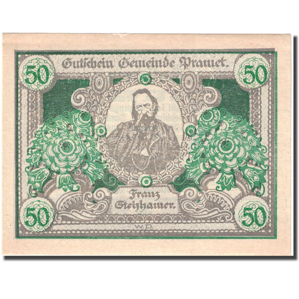 Banknot, Austria, Pramet, 50 Heller, personnage 2, 1920, 1920-11-30, UNC(63)