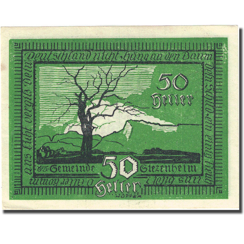 Banconote, Austria, Siezenheim, 50 Heller, arbre, 1920 SPL green Mehl:FS 996a