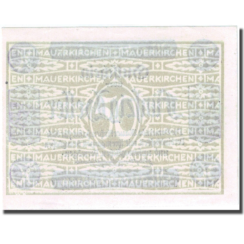 Banconote, Austria, Mauerkirchen, 50 Heller, Blason 1, SPL yellow Mehl:FS 598IBd