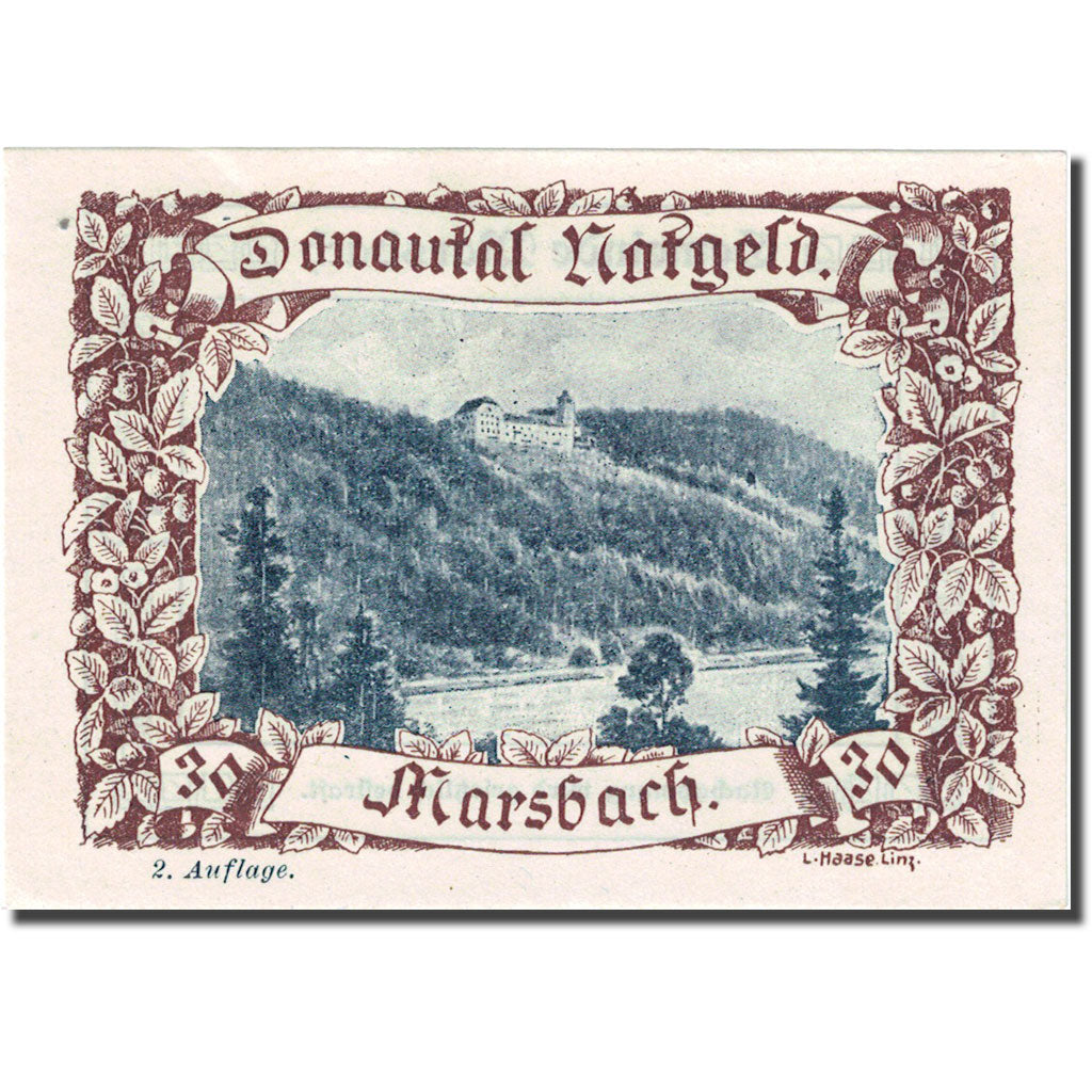 Banconote, Austria, Marsbach, 30 Heller, paysage, SPL, Mehl:FS 127d