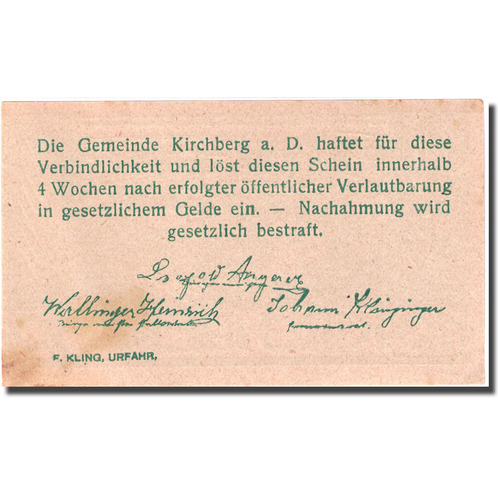 Banconote, Austria, Kirchberg, 10 Heller, Eglise, SPL-, Mehl:FS 441b