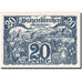 Banconote, Austria, Waizenkirchen, 20 Heller, paysage, 1920 SPL Mehl:FS 1128b
