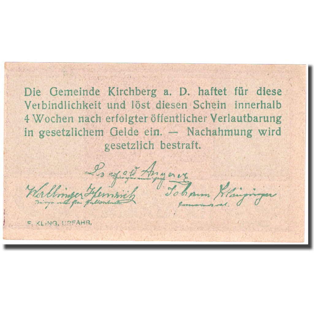 Banconote, Austria, Kirchberg an der Donau, 99 Heller SPL Mehl:FS 441b