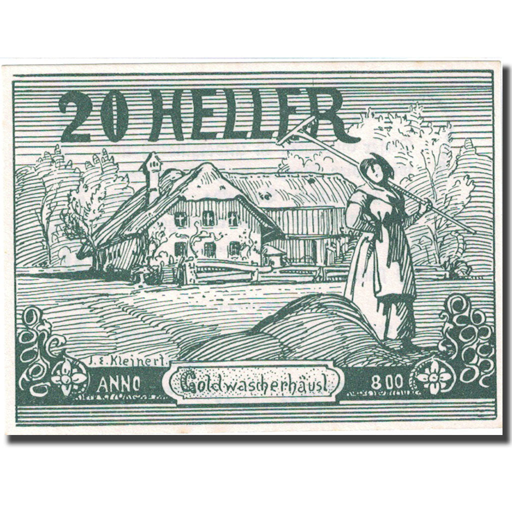 Banconote, Austria, Goldwörth, 20 Heller, ferme, SPL, Mehl:FS 248b