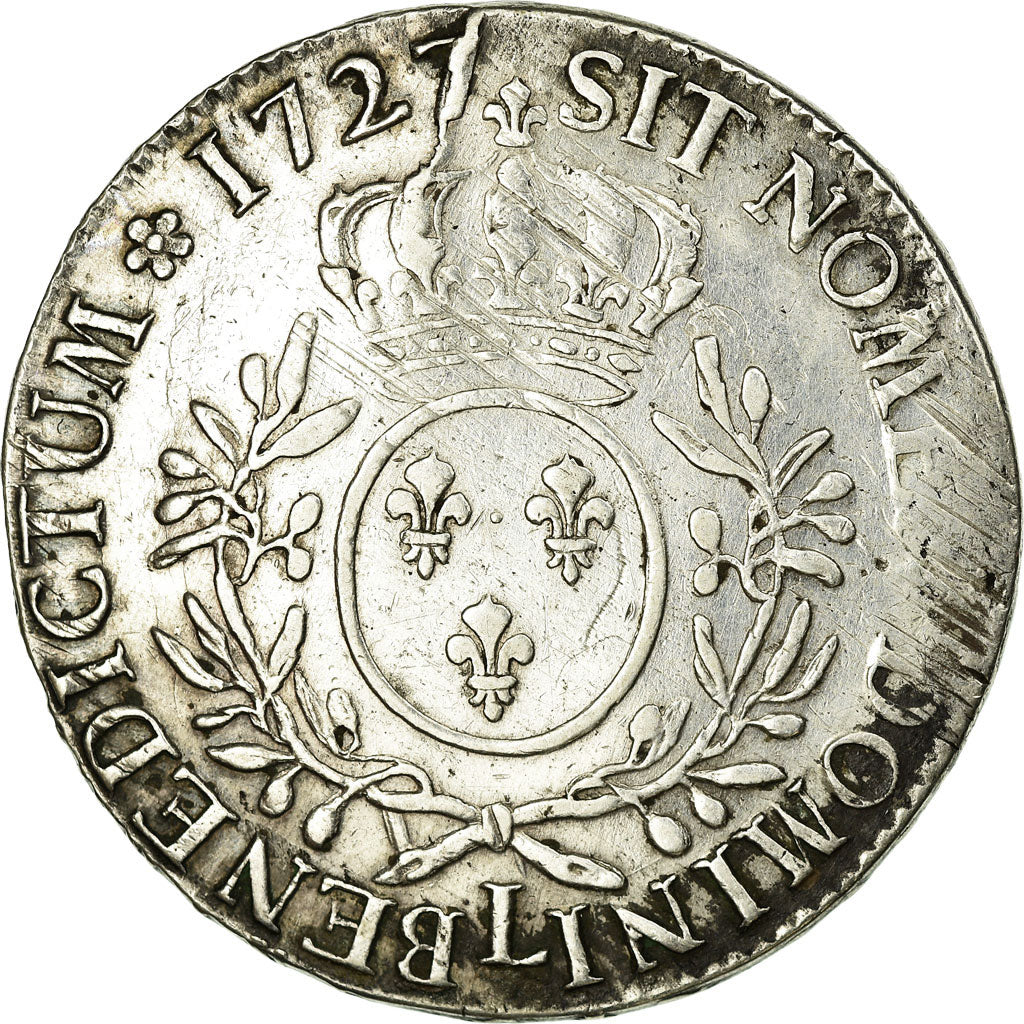 Coin, France, Louis XV, Écu aux branches d'olivier, Ecu, 1727, Bayonne