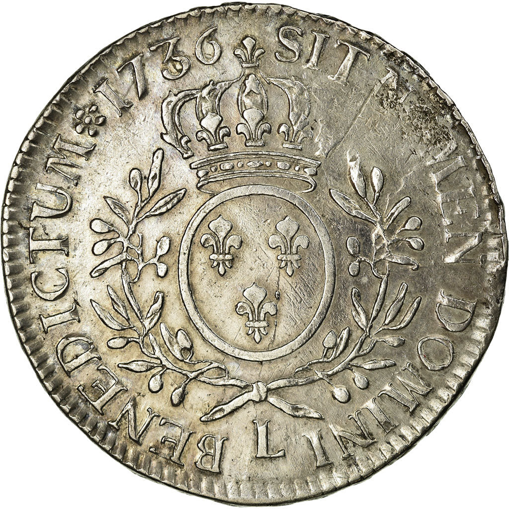 Coin, France, Louis XV, Écu aux branches d'olivier, Ecu, 1736, Bayonne