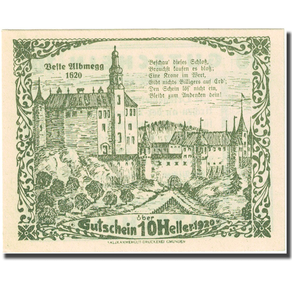 Banconote, Austria, Steinerkirchen an der Traun, 10 Heller 1920 SPL Mehl:FS1029I