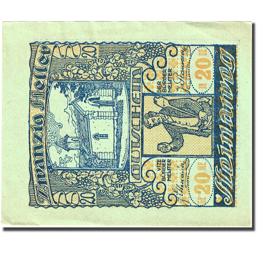 Banconote, Austria, Steinaweg, 20 Heller, Eglise, 1920 SPL- Mehl:FS 1023