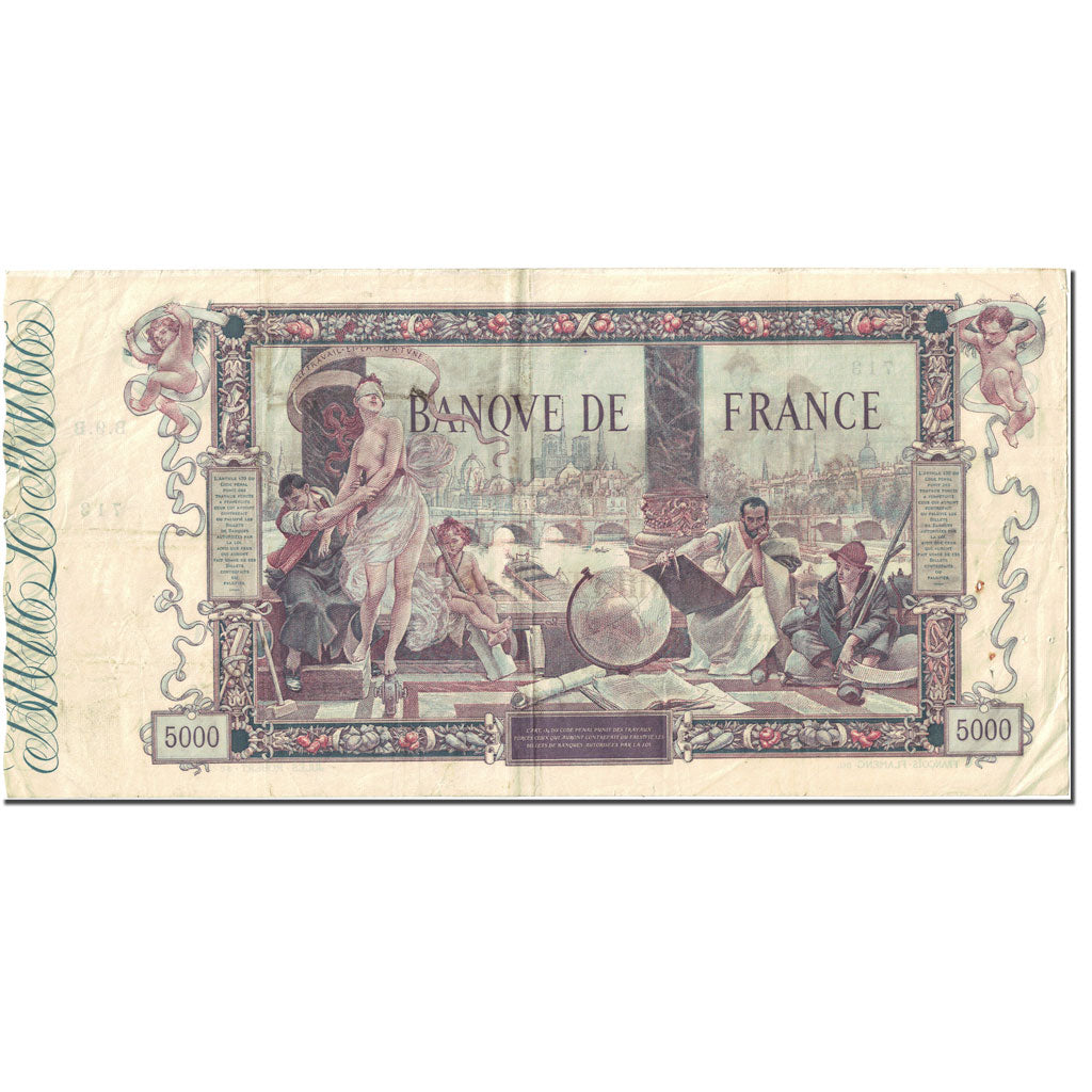 Francja, 5000 Francs, Flameng, 1918-01-02, B.9, EF(40-45)