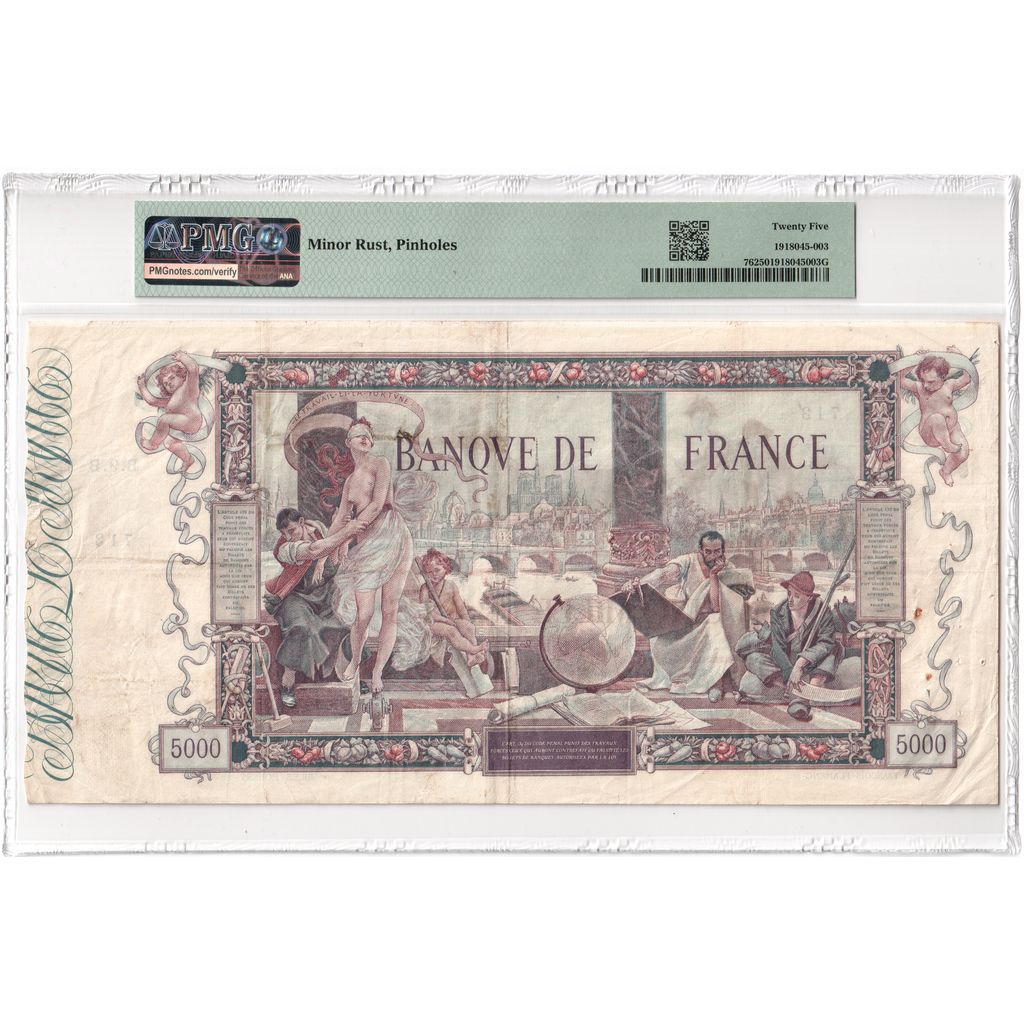 France, 5000 Francs, Flameng, 1918-01-02, B.9, TTB