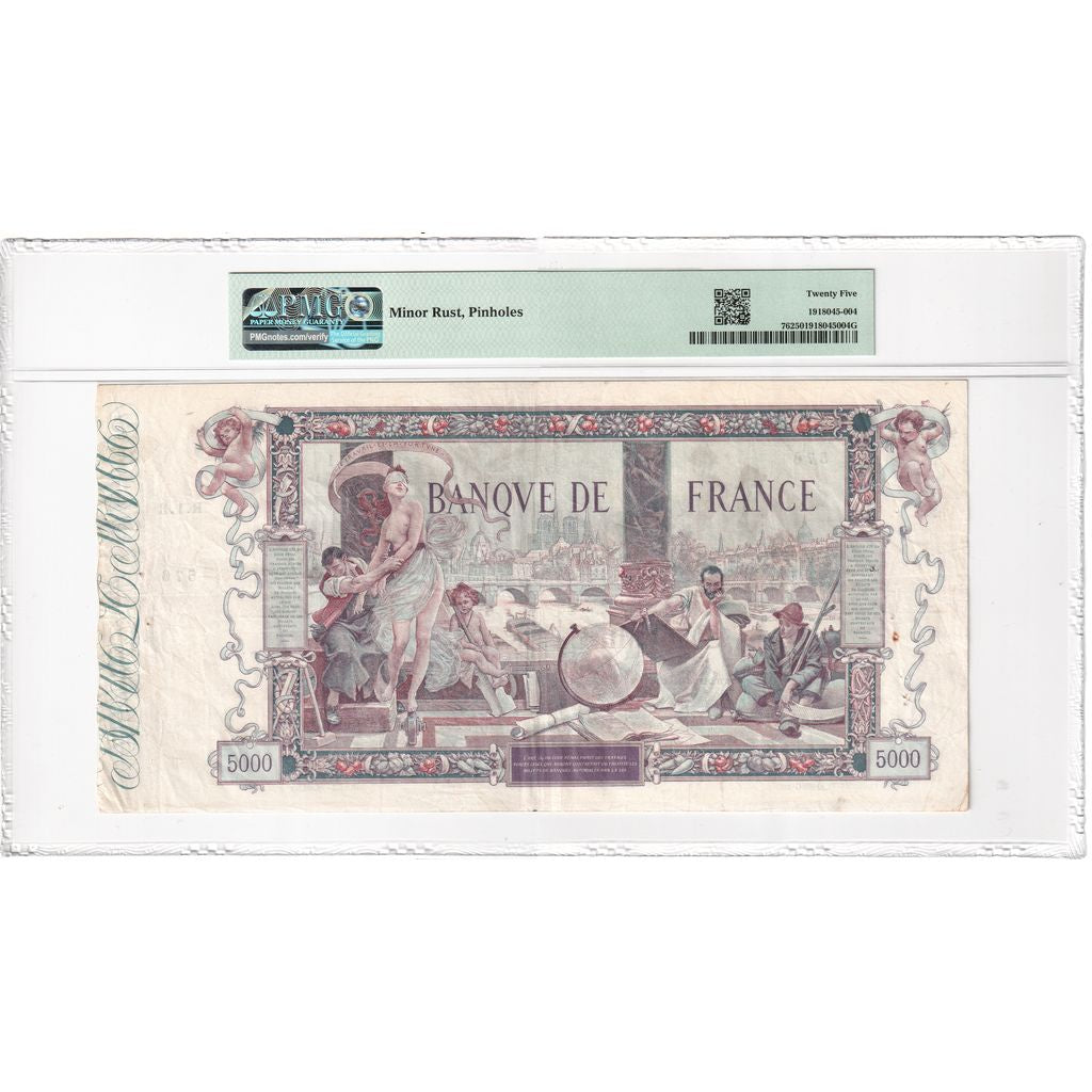 France, 5000 Francs, Flameng, 1918, 1918-01-02, TTB+, Fayette:43.1, KM:76