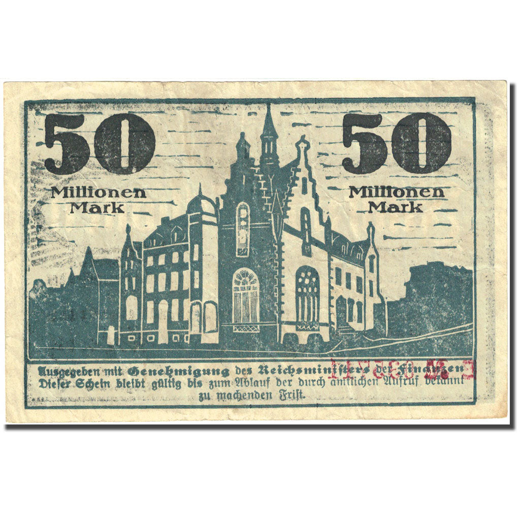 Banconote, Germania, Bochum, 50 Millionen Mark, Eglise, 1923, 1923-09-15, BB