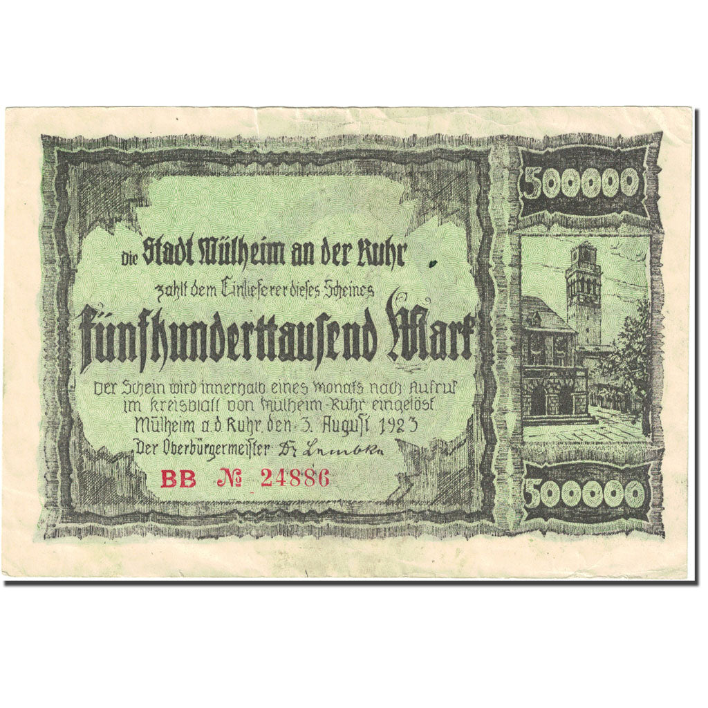 Geldschein, Deutschland, Mülheim, 500 000 Mark, village, 1923, 1923-08-03, SS