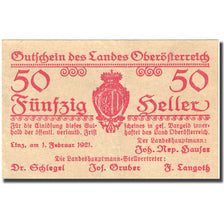 Banconote, Austria, Linz, 50 Heller, Blason, 1921, 1921-02-01, BB