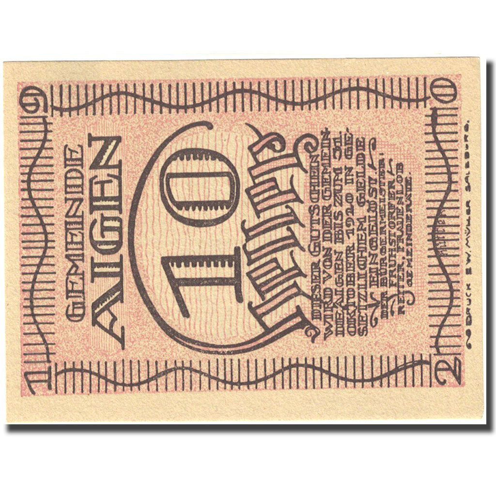 Banconote, Austria, Aigen, 10 Heller, village 1921-10-31, SPL Mehl:FS 13b